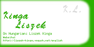 kinga liszek business card